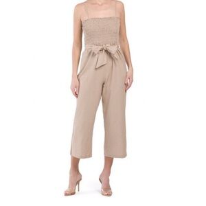 House of Harlow 1960 Tan Linen Jumpsuit